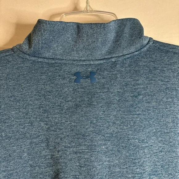 Under Armour Mens 1/4 Zip Sweatshirt Sweaterfleece Storm Loose Coldgear Blue XXL - Picture 9 of 16